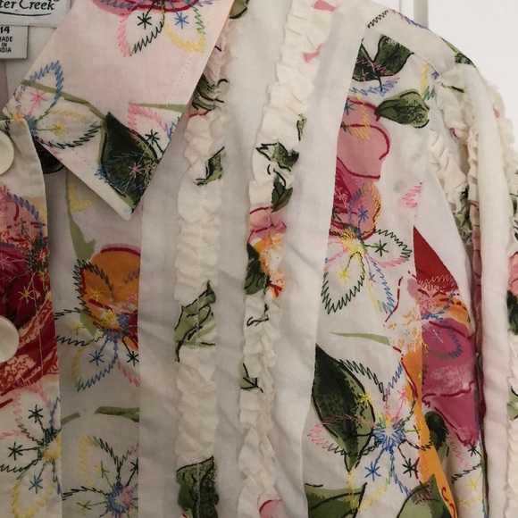 Coldwater Creek Floral Women’s Jacket Sz 14 - Picture 4 of 8